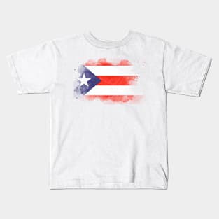 Puerto Rican watercolor flag Kids T-Shirt